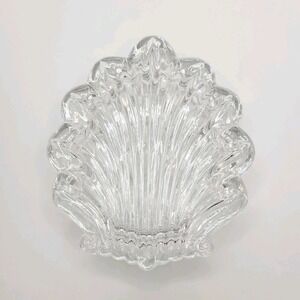 Crystal Shell Trinket Box With Lid Clear Glass Seashell Jewelry Dish